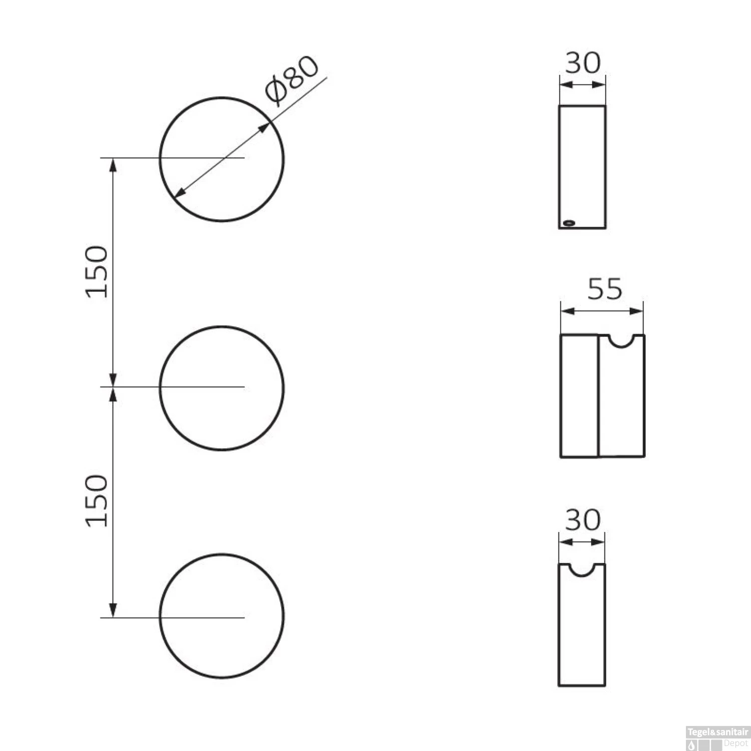 Inbouw Thermostaatkraan GRB InCool 2-Wegs Verticaal Wit - Afbeelding 2
