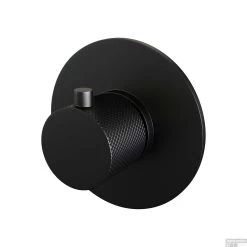 Inbouwthermostaat Brauer Black Carving Met Ronde Knop En Rozet Mat Zwart