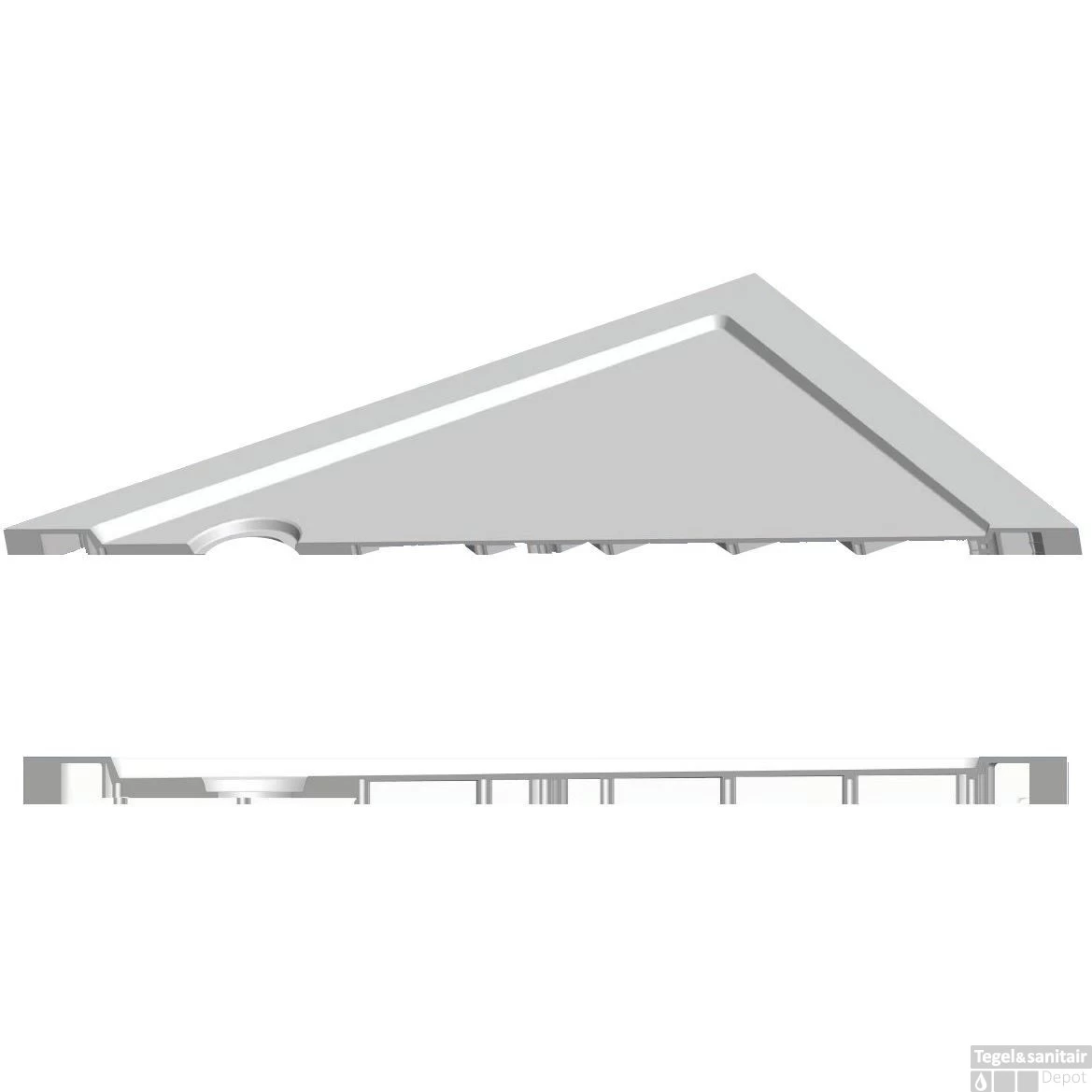 Luxe Douchebak SMC 1/4 Rond 90 X 90 X 4 Inbouw Wit - Afbeelding 4