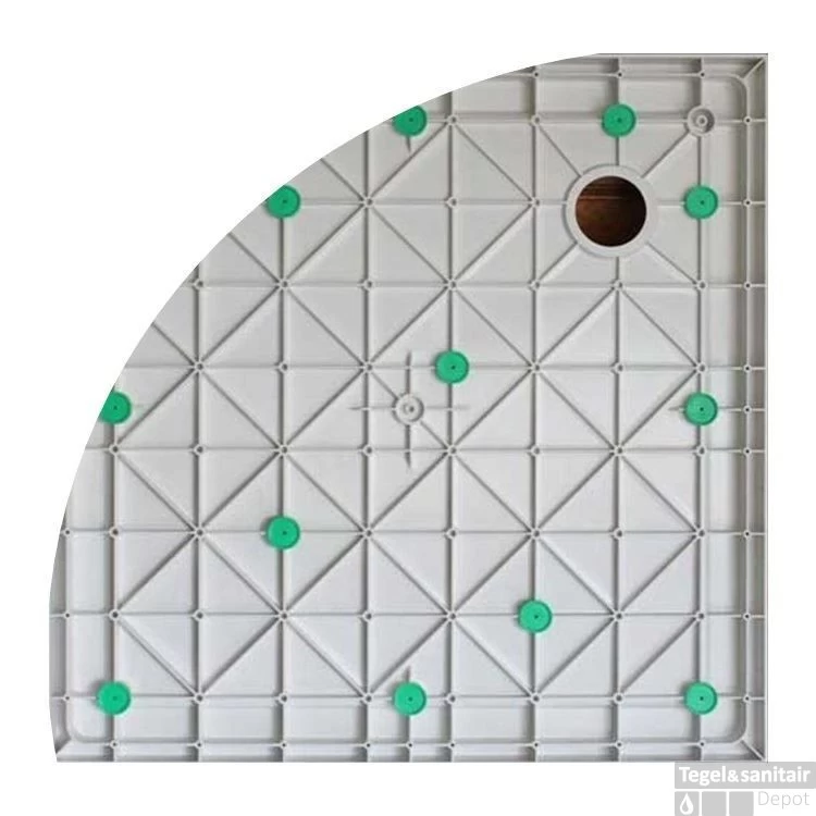 Luxe Douchebak SMC 1/4 Rond 90 X 90 X 4 Inbouw Wit - Afbeelding 3