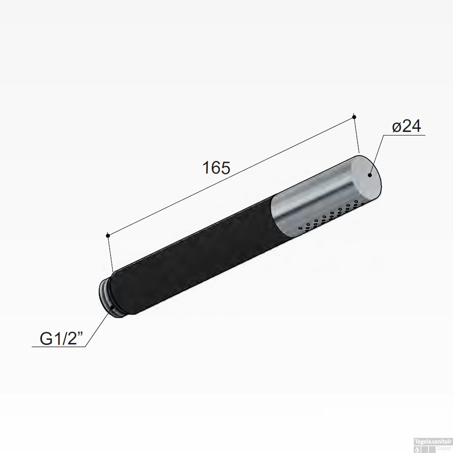 Handdouche Hotbath Cobber Staafmodel 1/2" Geborsteld Koper - Afbeelding 3