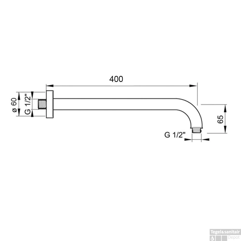 Hotbath Mate Muuruitloop 40 Cm Rond Chroom - Afbeelding 2