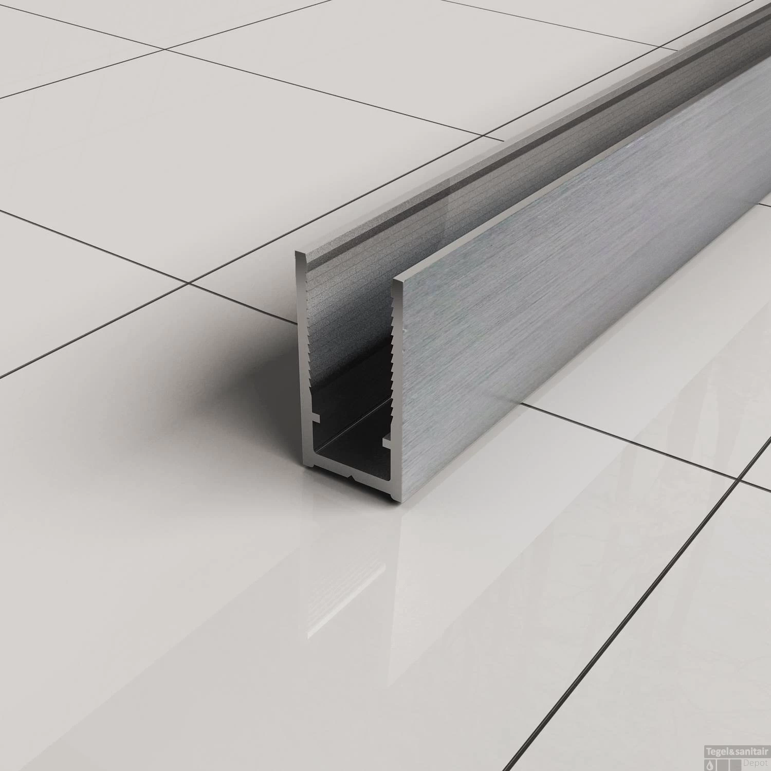 BWS Inloopdouche Pro Line Rookglas Met Middenband 110x200 8mm Nano Coating RVS Profiel En Stang - Afbeelding 6