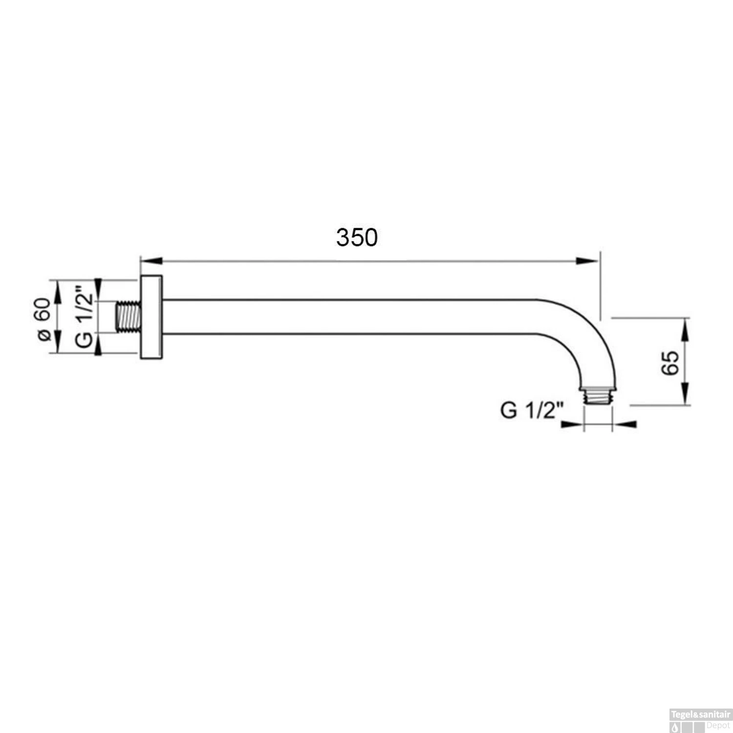 Muuruitloop Hotbath Mate 35 Cm Rond Chroom - Afbeelding 2