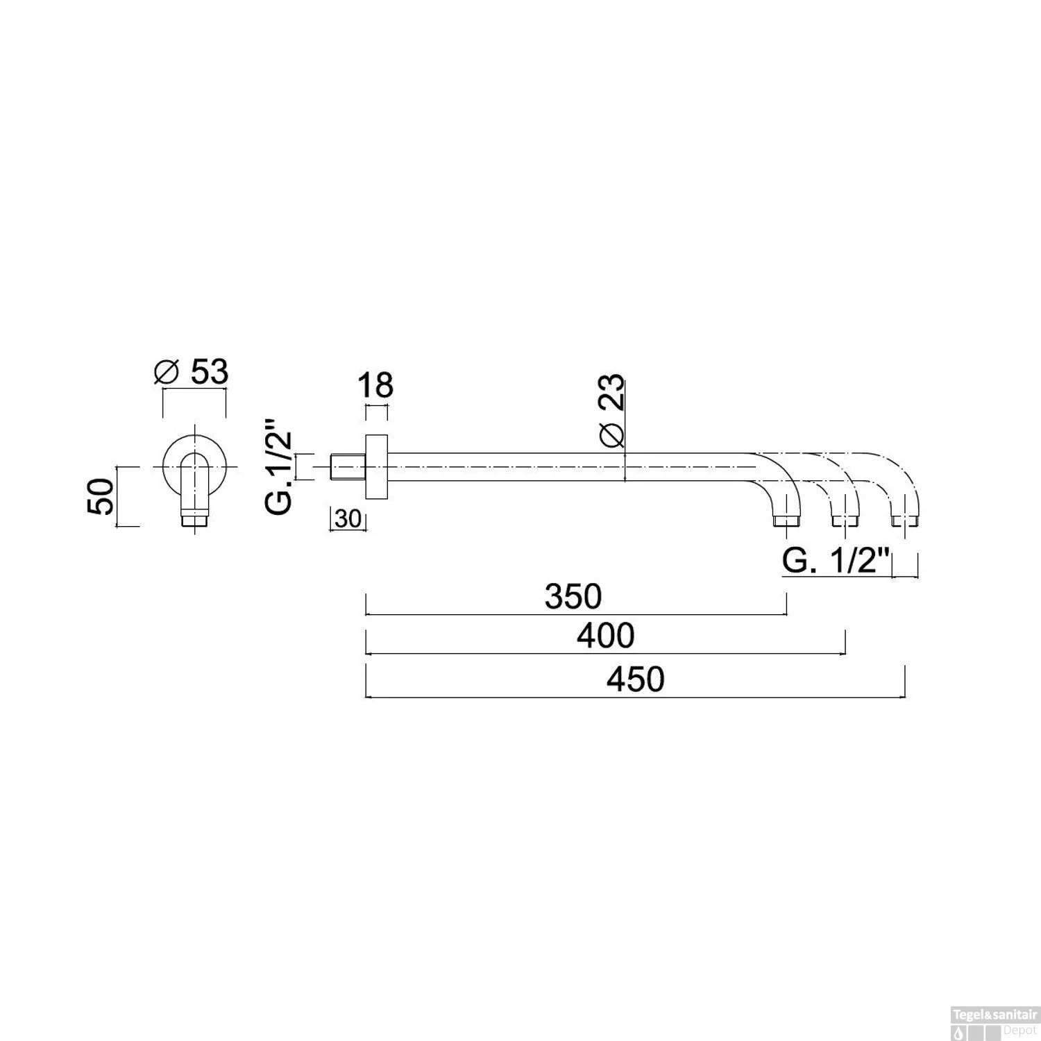 Muuruitloop Sanimex Giulini 35 Cm Rond Mat Zwart - Afbeelding 2