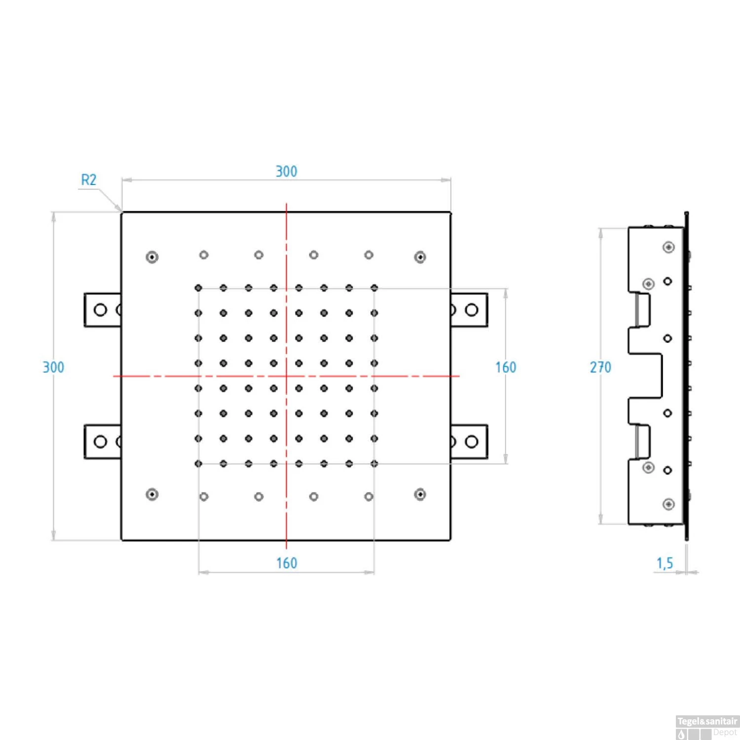 Hoofddouche LED It Rain Lagoo Nesso Multi Color LED Met Afstandsbediening 30 X 30 Cm RVS Gunmetal PVD - Afbeelding 2