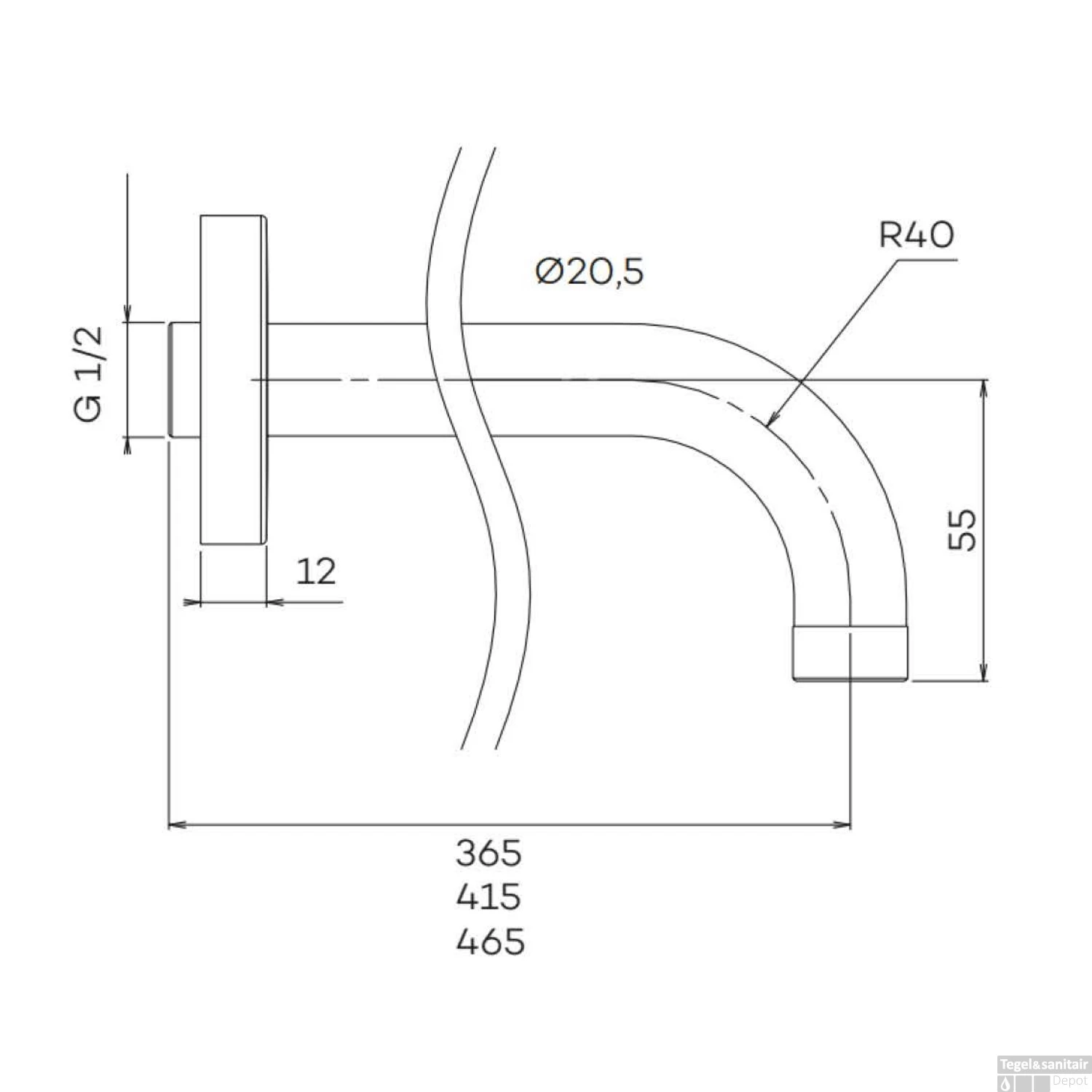 Wandarm Lagoo Nesso Rond 40 Cm RVS Geborsteld Goud PVD - Afbeelding 2