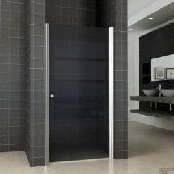 Nisdeur Wiesbaden Met Profiel Rookglas 8mm Nano Coating 202cm Hoog (verkrijgbaar In 60, 70, 80, 90 & 100cm)