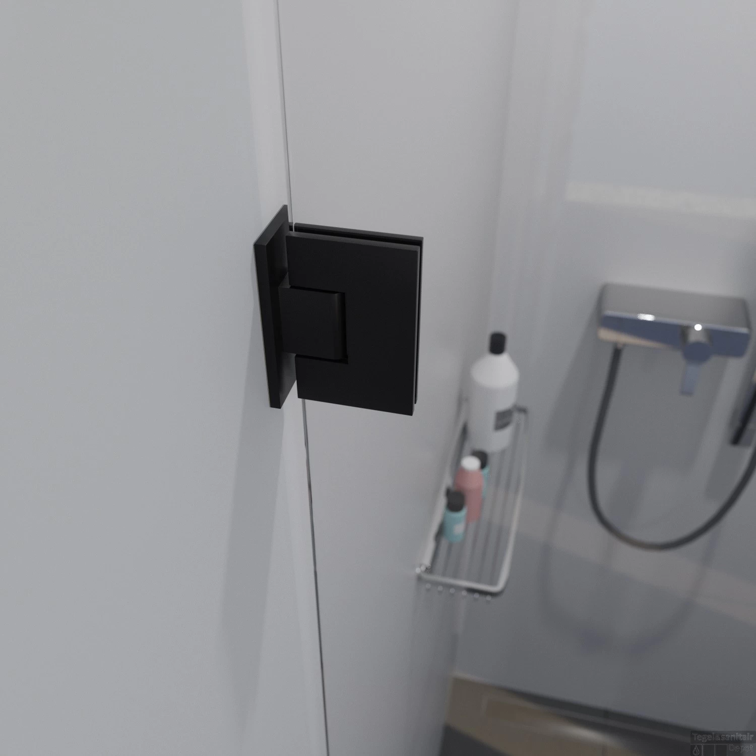 BWS Douchedeur | Medena | Profielloos | 80x200cm | Scharnieren Zwart | Nisdeur - Afbeelding 4