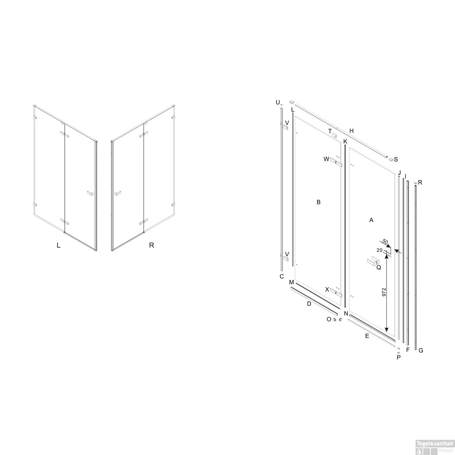 Nisdeur Lacus S.Pietro 120x200 Tweedelig Gold - Afbeelding 2