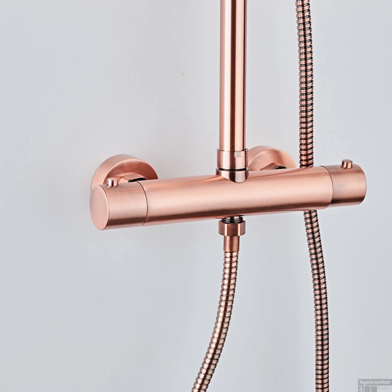 Opbouw Regendouche Set Boss & Wessing Copper 30 Cm Met Handdouche Geborsteld Koper - Afbeelding 4