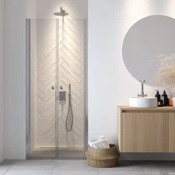 Pendeldeur Sealskin Hooked Omkeerbaar Ruime Verstelbaarheid 90x200 Cm Zilver