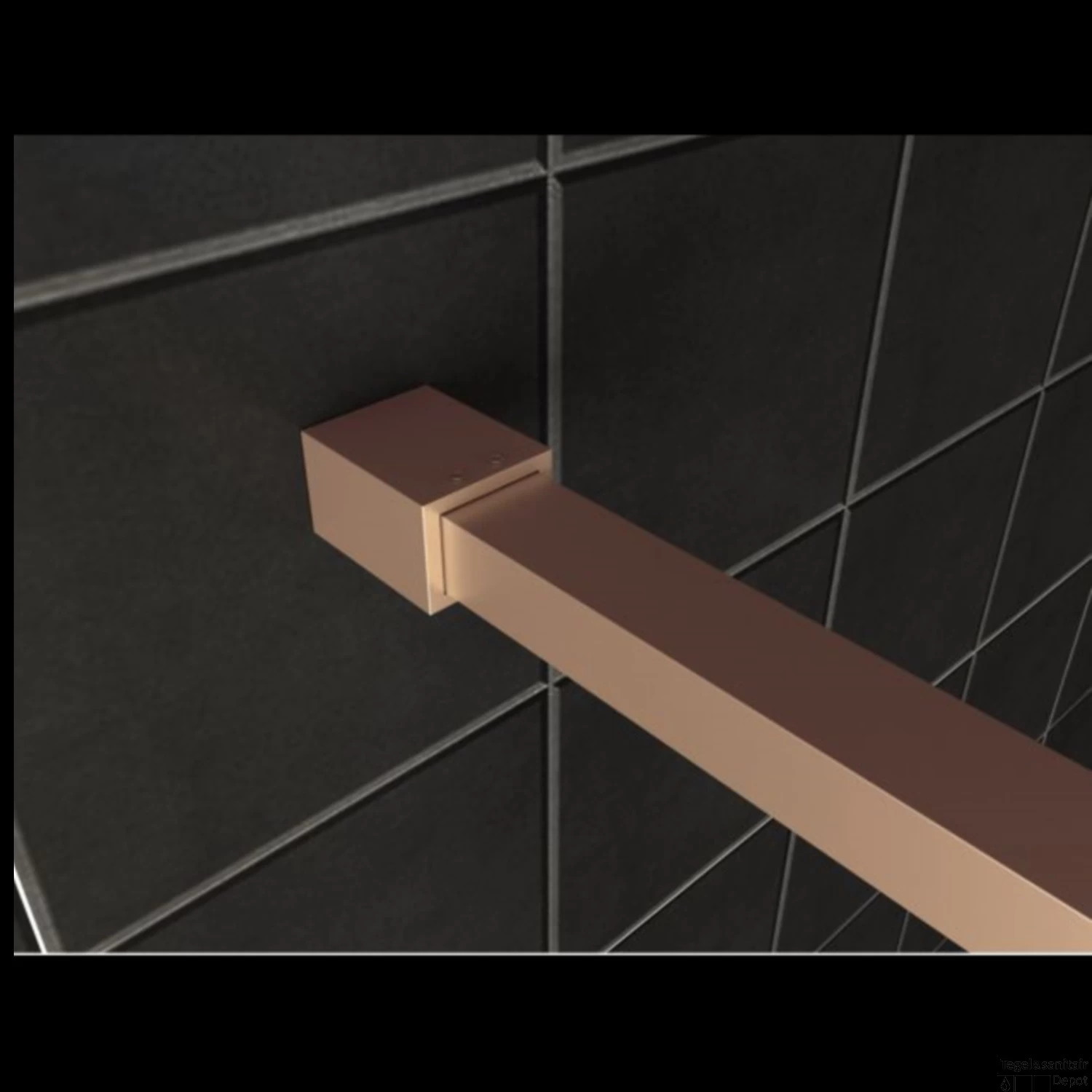 BWS Inloopdouche Pro Line Middenband 90x200 Geborsteld Messing Koper Profiel En Stang - Afbeelding 4