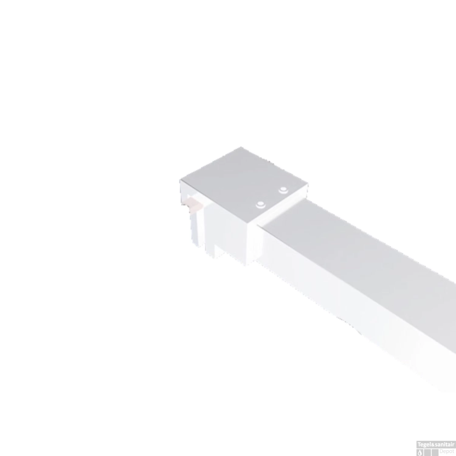 BWS Inloopdouche Pro Line Rookglas Met Middenband 110x200 8mm Nano Coating Mat Wit Profiel En Stang - Afbeelding 2