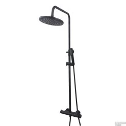 Regendouche Opbouwset Thermostatisch 25cm Zwart