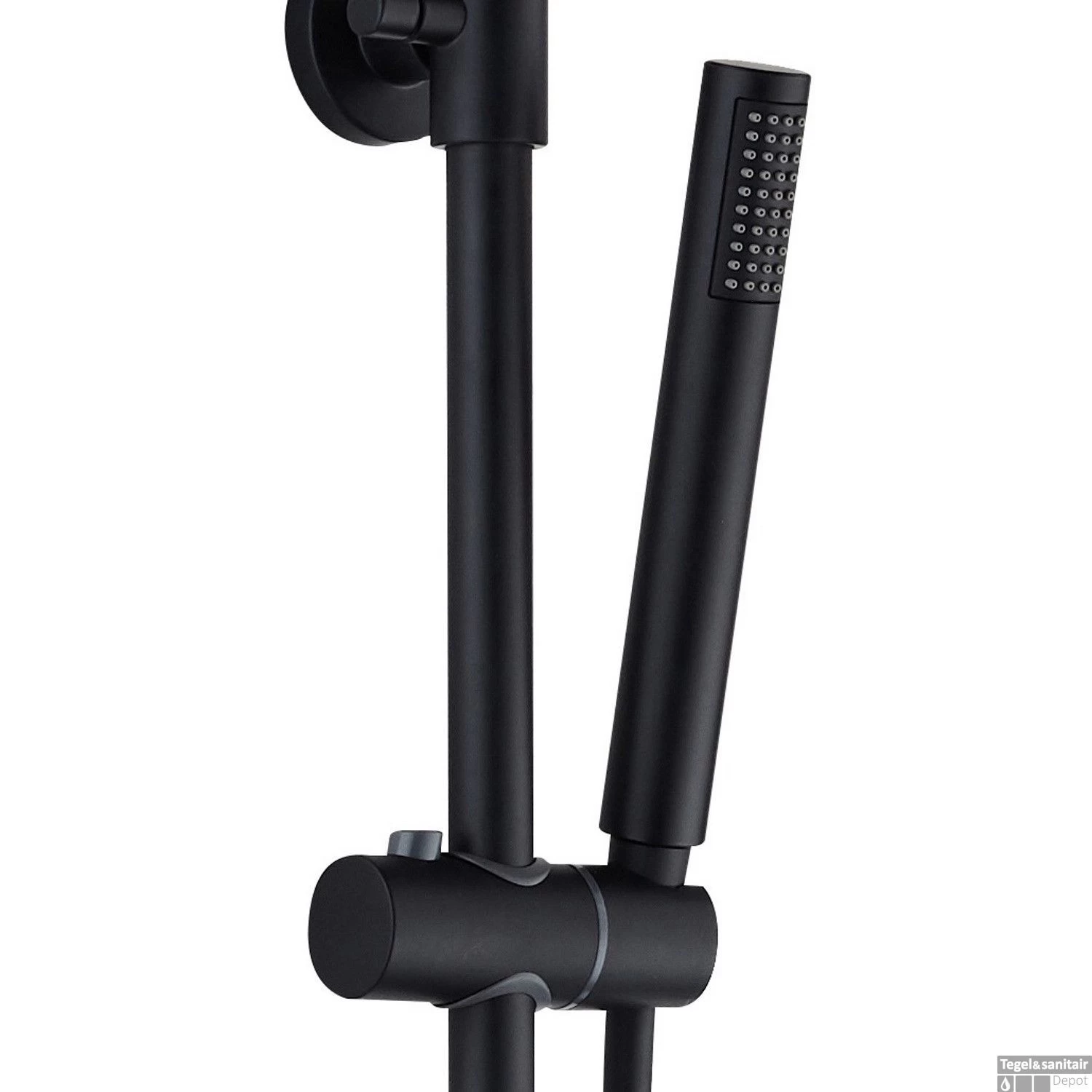 Opbouw Regendouche Set Boss & Wessing Lusso Thermostatisch Hoofddouche 30 Cm Rond Mat Zwart - Afbeelding 3