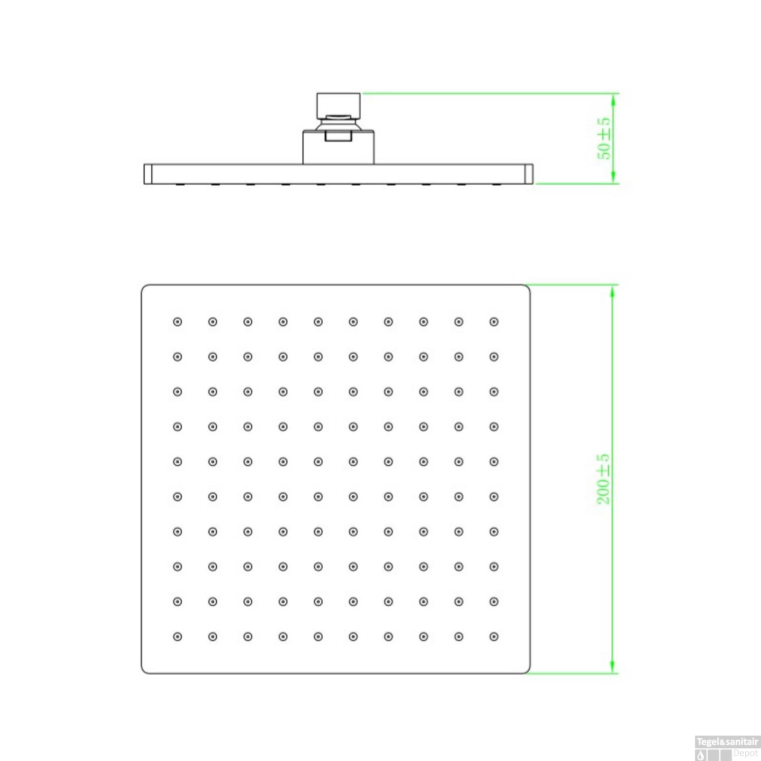 Regendouchekop Schutte Nancy Vierkant Chroom - Afbeelding 2