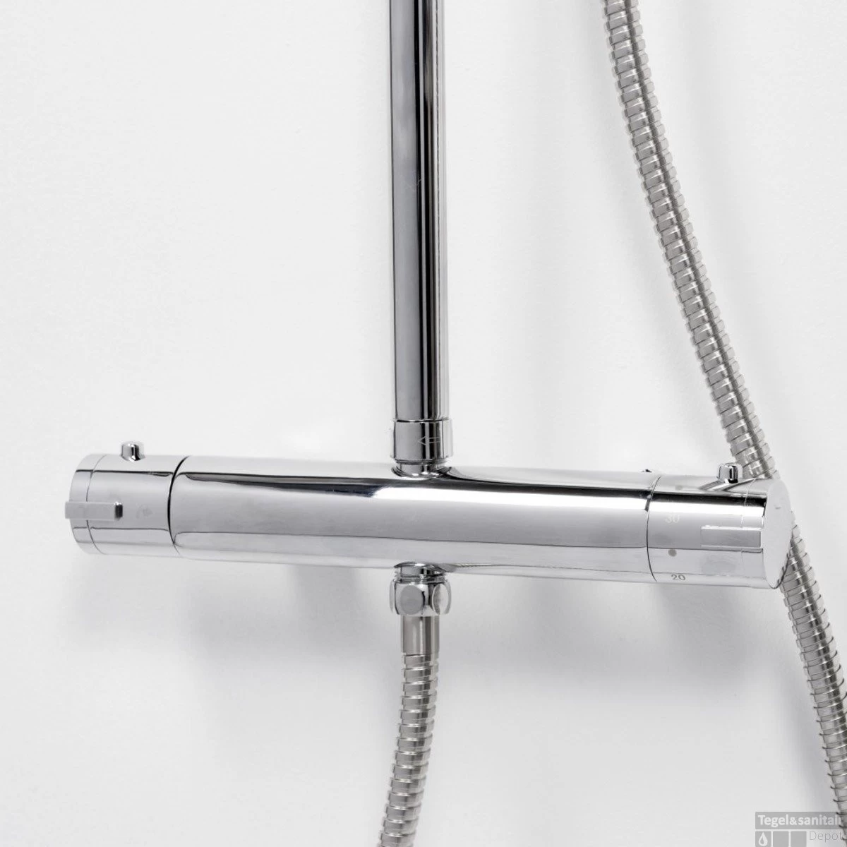 Regendoucheset Opbouw Aqualux Mono 140 Cm Met Thermostaatkraan Chroom - Afbeelding 4