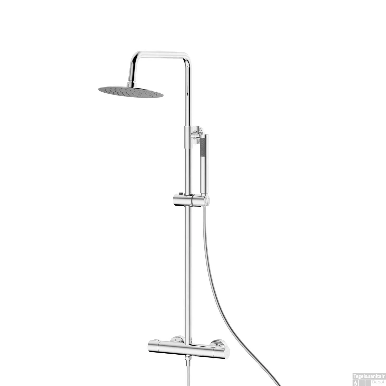 Regendoucheset Boss & Wessing Rise Opbouw Incl. Glijstang Chroom