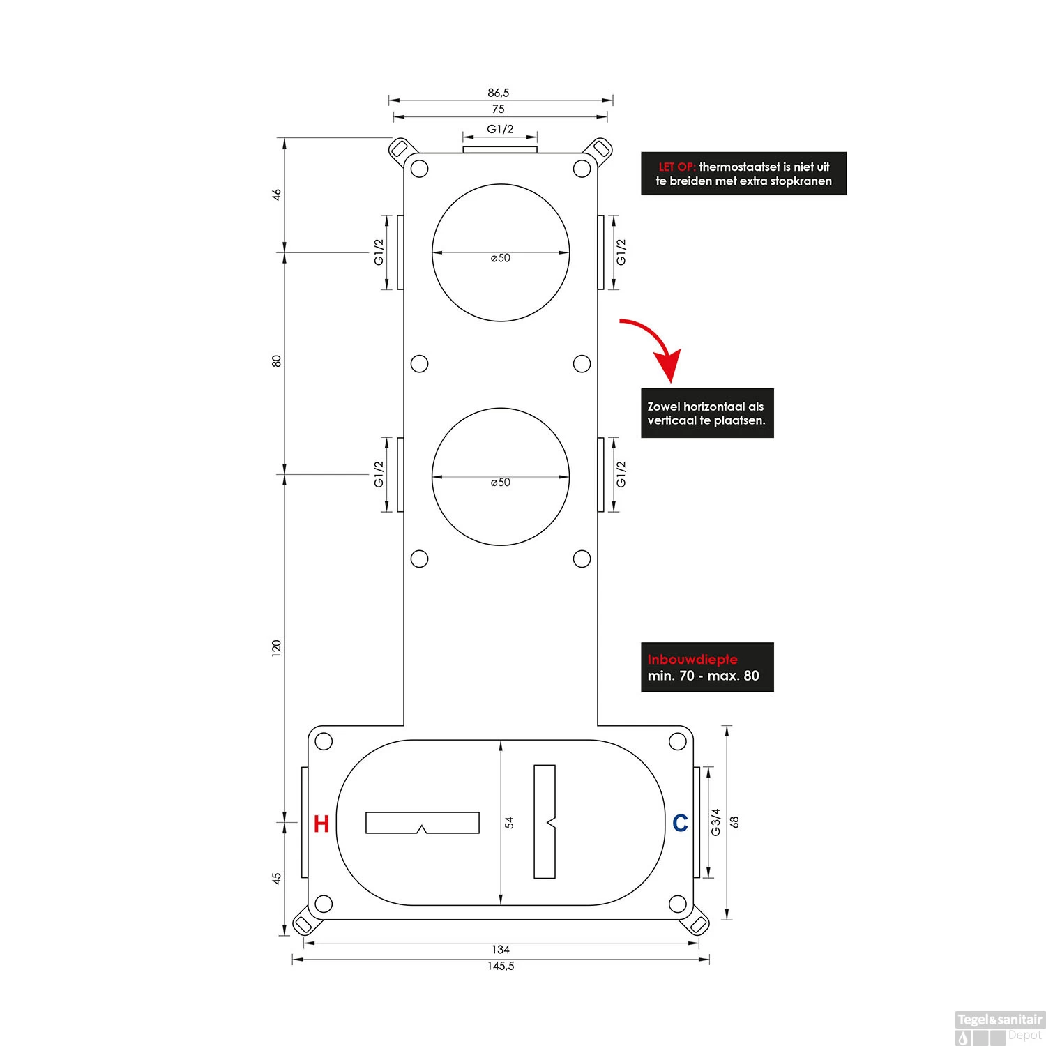Regendoucheset Inbouw Brauer Chrome Carving Thermostatisch 30cm Met Gebogen Wandarm En Handdouche Staaf Losse Stopkranen Chroom - Afbeelding 13