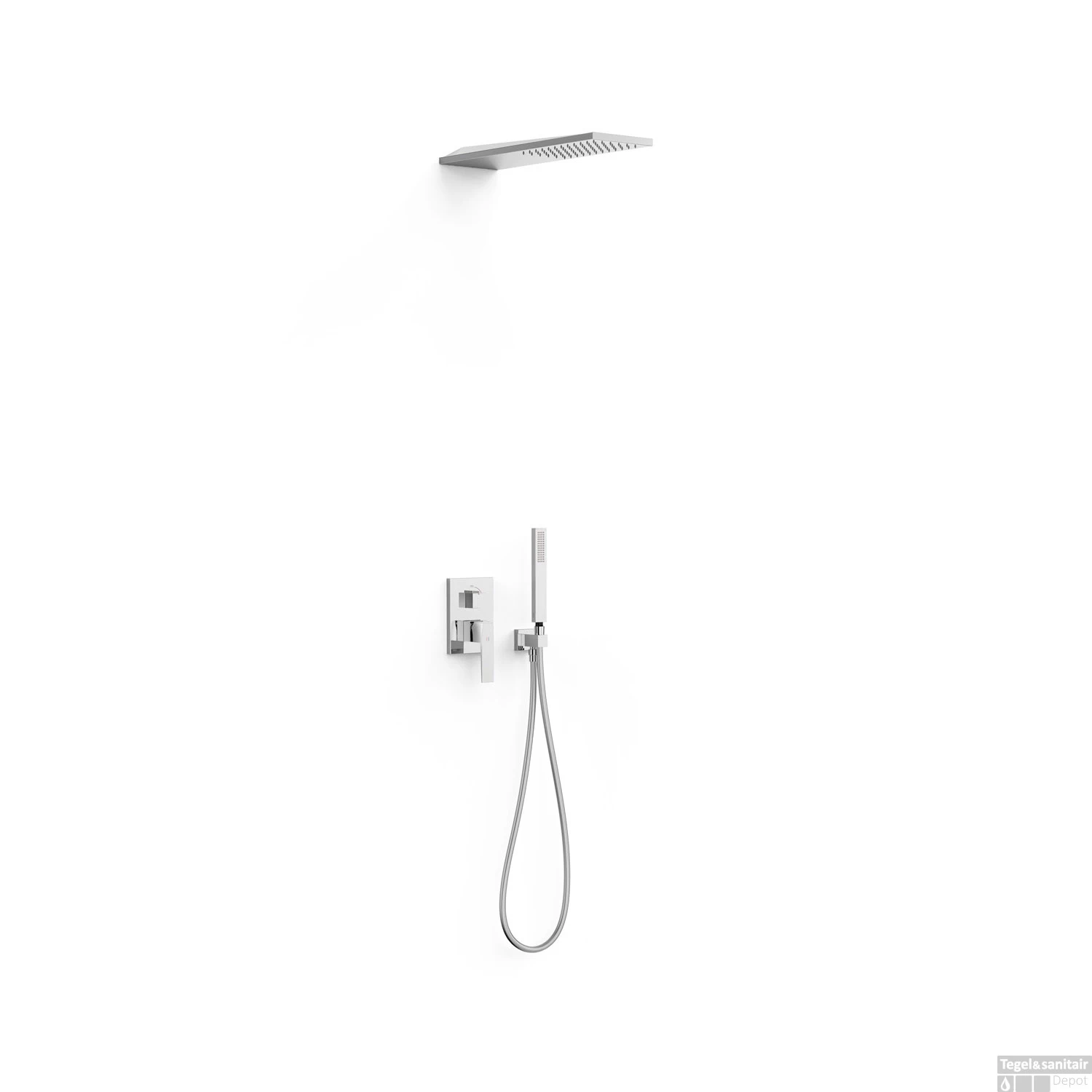 Regendoucheset Inbouw Tres Slim Exclusive Met Wanddouche En Handdoucheset Met Staafhanddouche Chroom