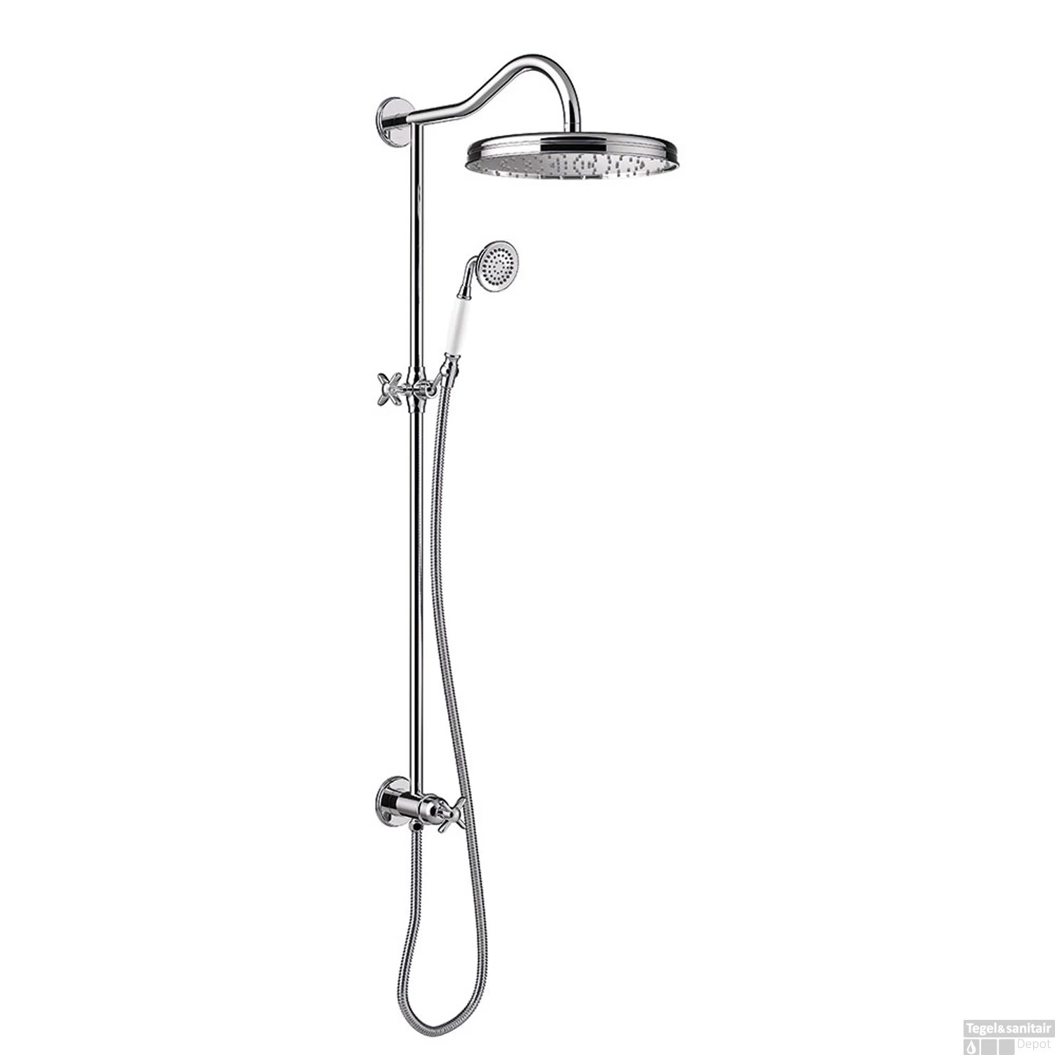 Regendoucheset Tres Clasic Opbouw Incl. Handdouche Chroom