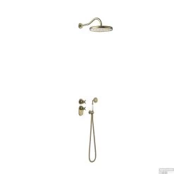 Regendoucheset Tres Clasic Thermostatische Inbouw 2-Wegs Verouderd Messing