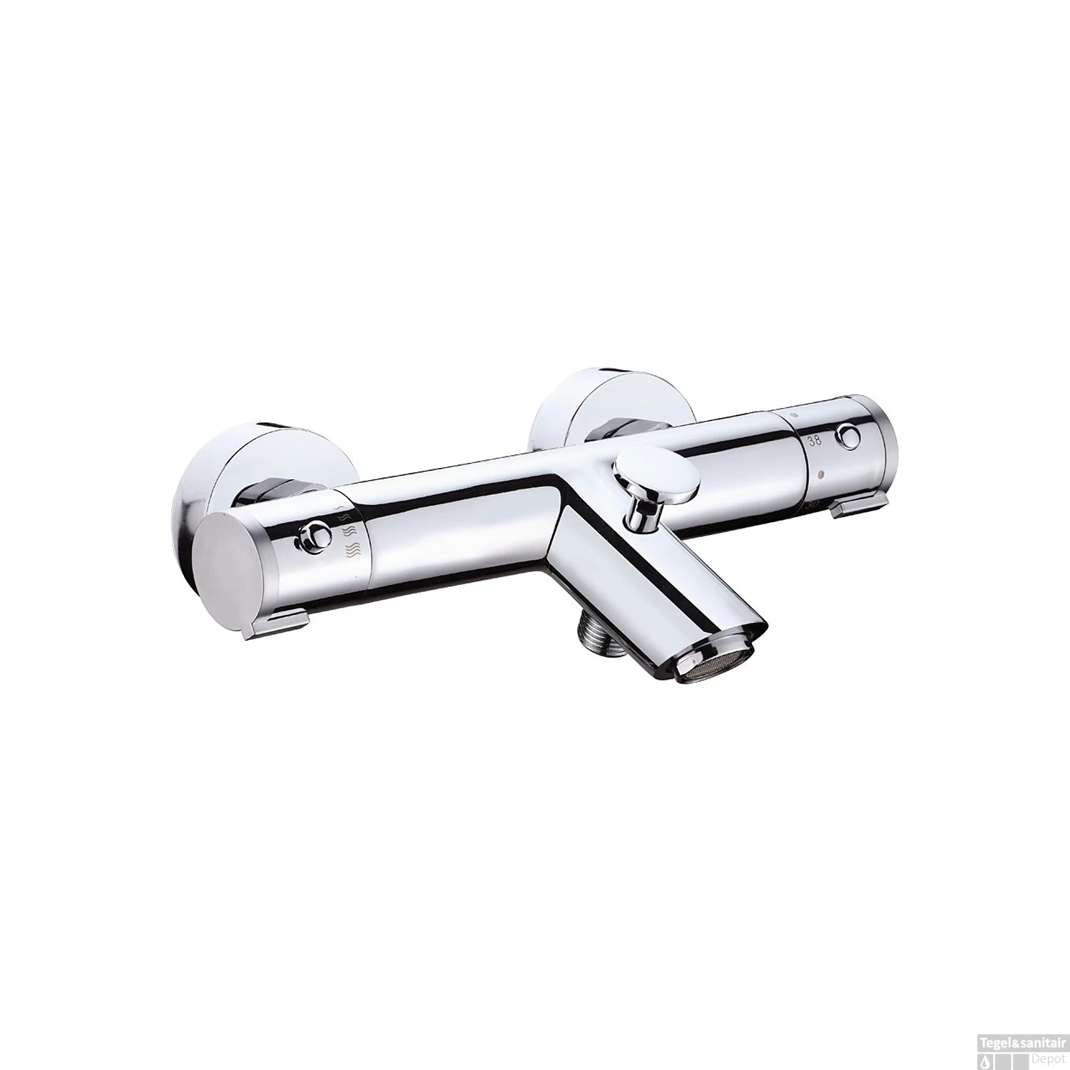 Sanimar Lugano Bad/Douchethermostaat 27.2x14.6 Cm Messing Chroom