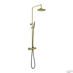 Doucheset Hotbath Cobber Met Ronde Handdouche 30 Cm Hoofddouche Geborsteld Messing PVD