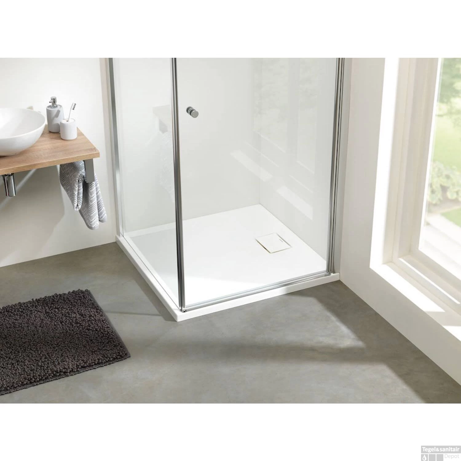 Sealskin Douchebak Rose Vierkant Inbouw Zonder Antislip 90x90 Cm Wit - Afbeelding 4