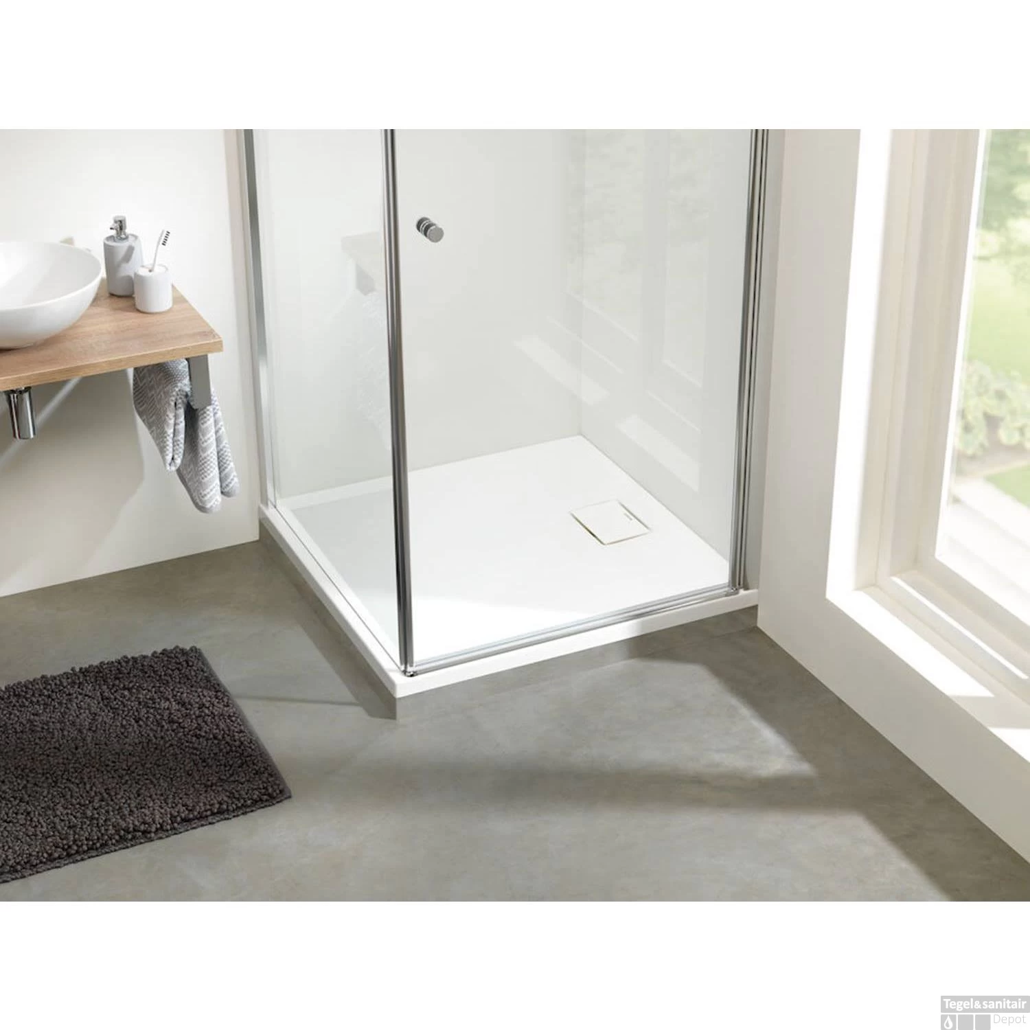 Sealskin Douchebak Rose Vierkant Inbouw Zonder Antislip 90x90 Cm Wit - Afbeelding 3