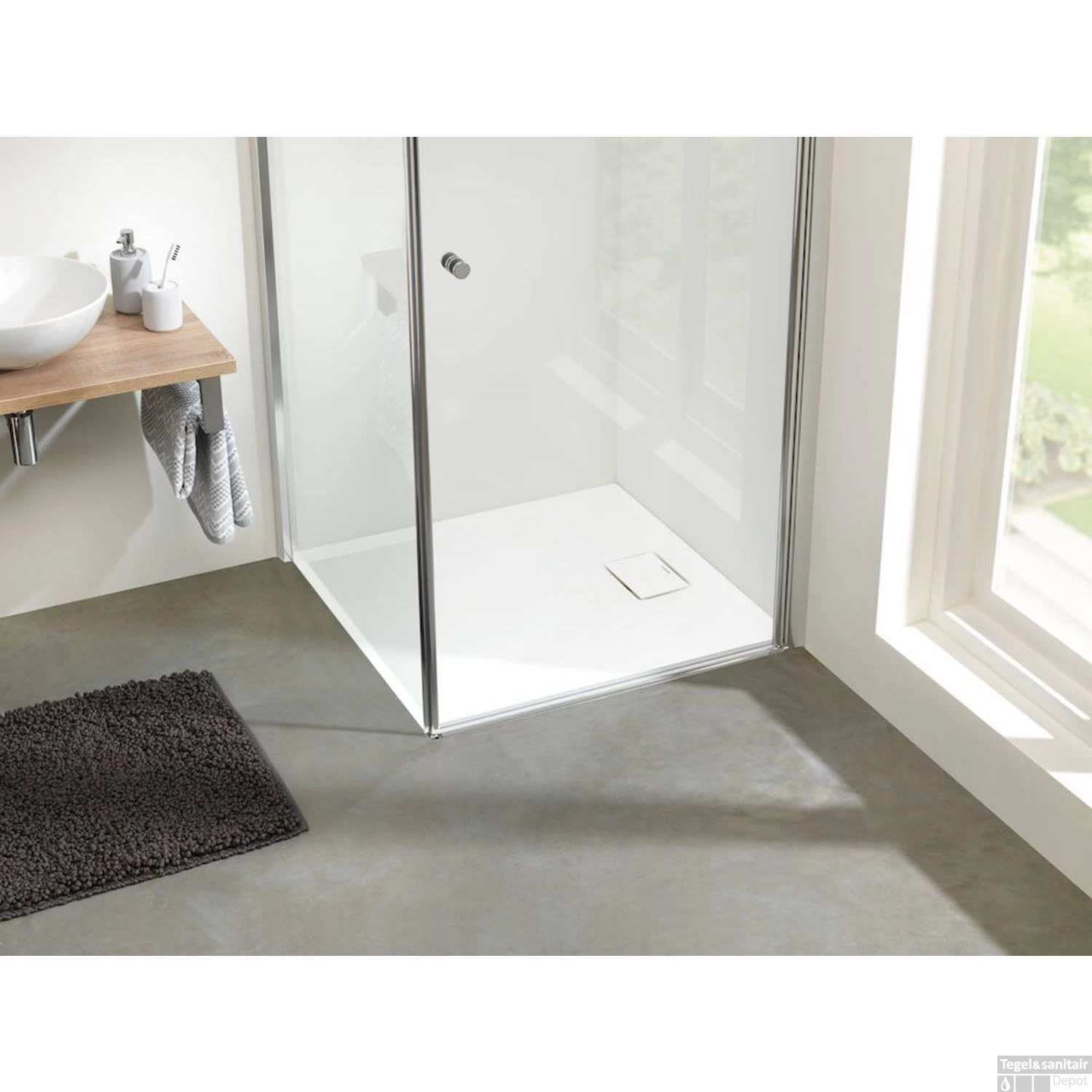 Sealskin Douchebak Rose Vierkant Inbouw Zonder Antislip 90x90 Cm Wit - Afbeelding 5