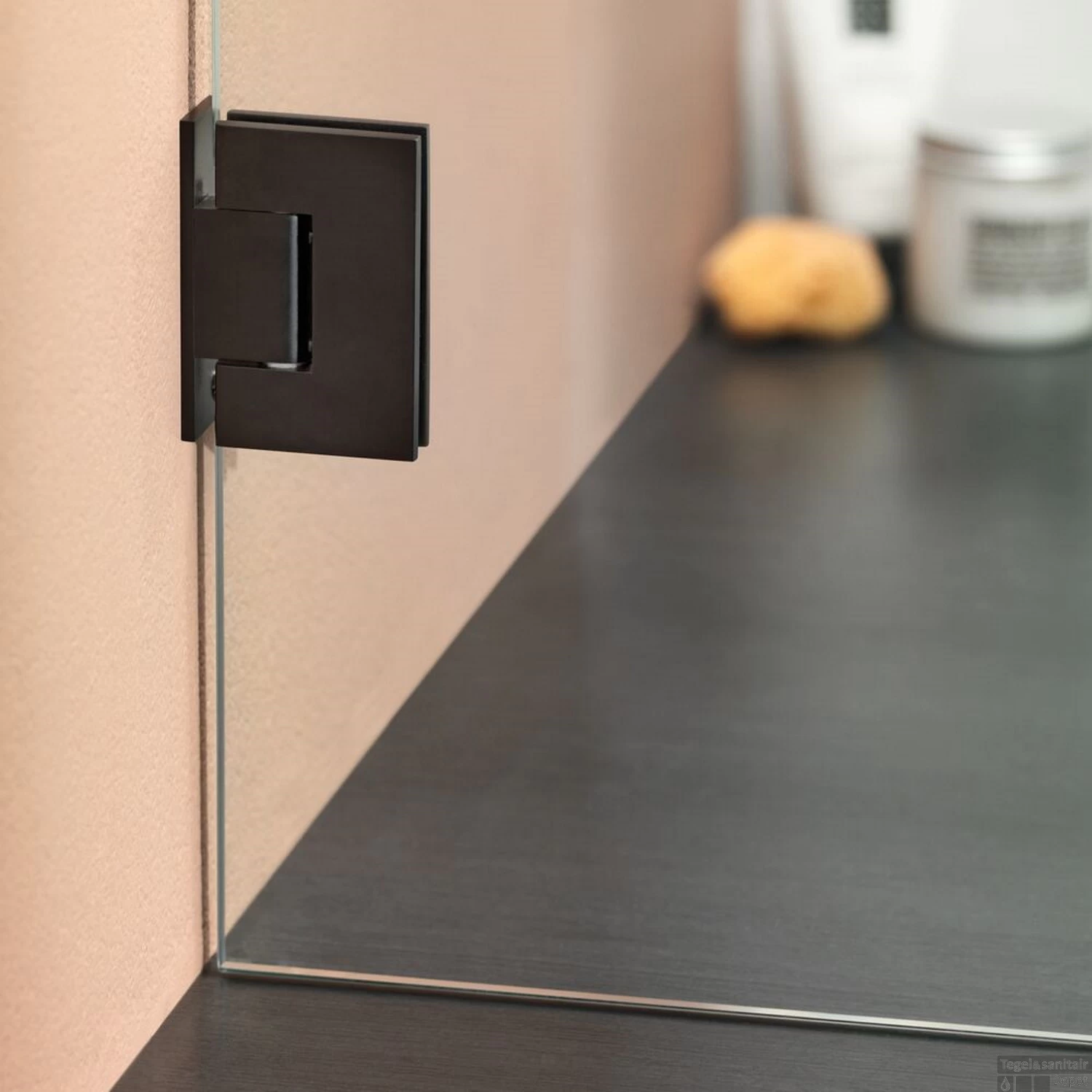 Badwand By Sealskin 'I AM' 75x160 Cm Mat Zwart 1 Deel Helder Antikalk Glas - Afbeelding 3