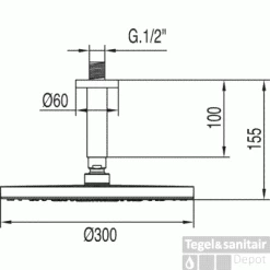 Tres Regendouche Met Plafondbevestiging 134331