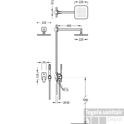 Loft Tres Inbouw Doucheset 20018002