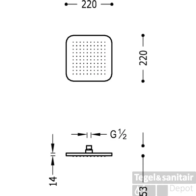 Tres Loft-220 Douchekop 29963206 Chroom