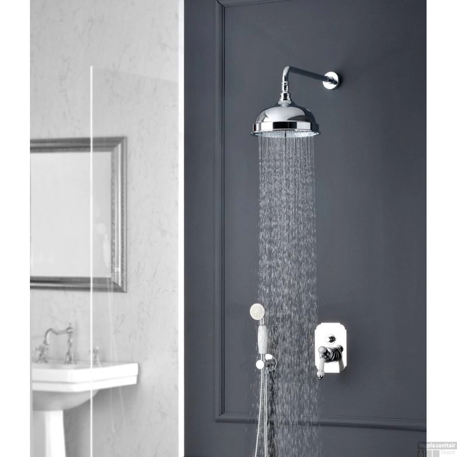 Douchekraan Inbouw Sapho Vienna Mengkraan Afbouwdeel 2-weg Chroom (incl. Inbouwdeel) - Afbeelding 2