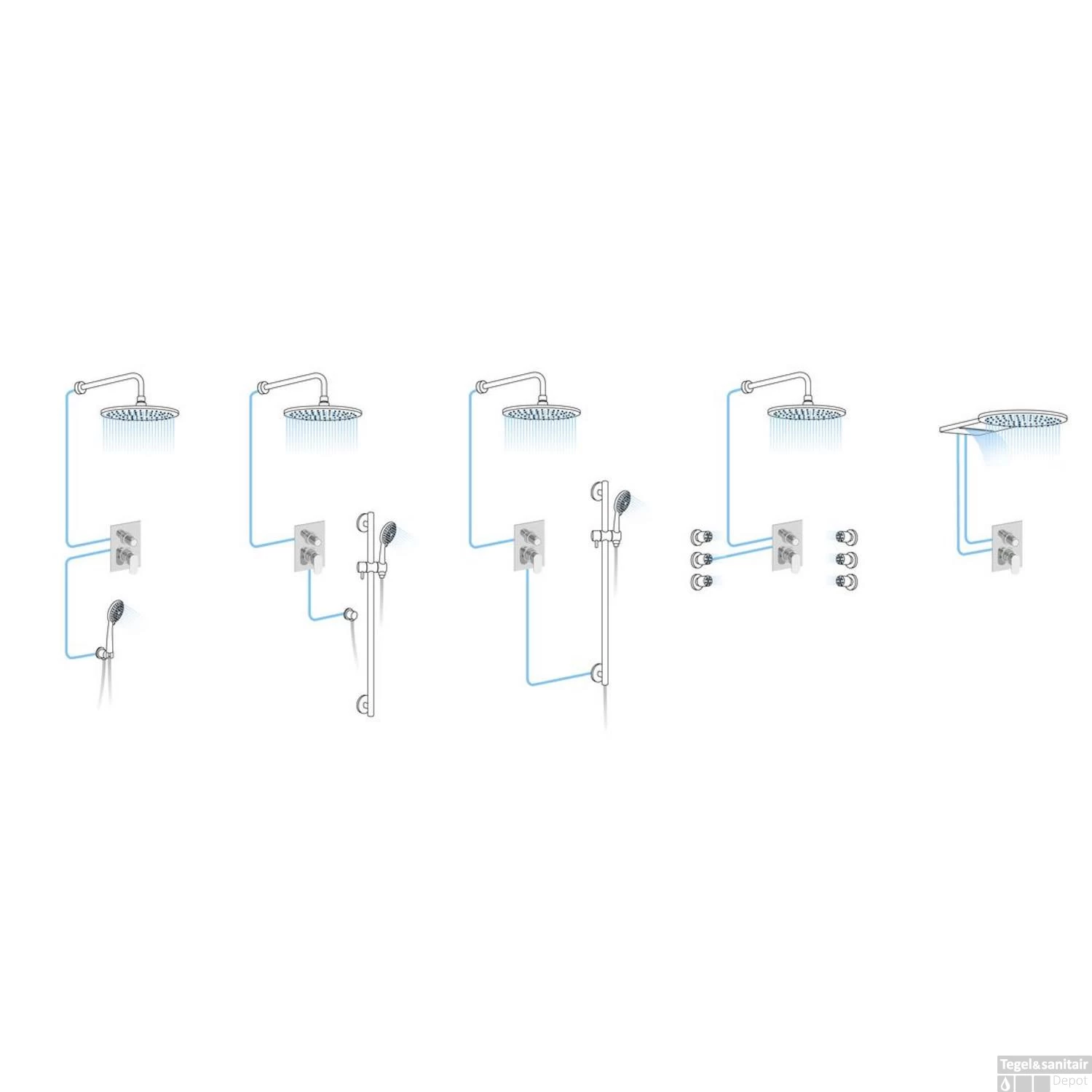 Douchekraan Inbouw Sapho Vienna Mengkraan Afbouwdeel 2-weg Chroom (incl. Inbouwdeel) - Afbeelding 3