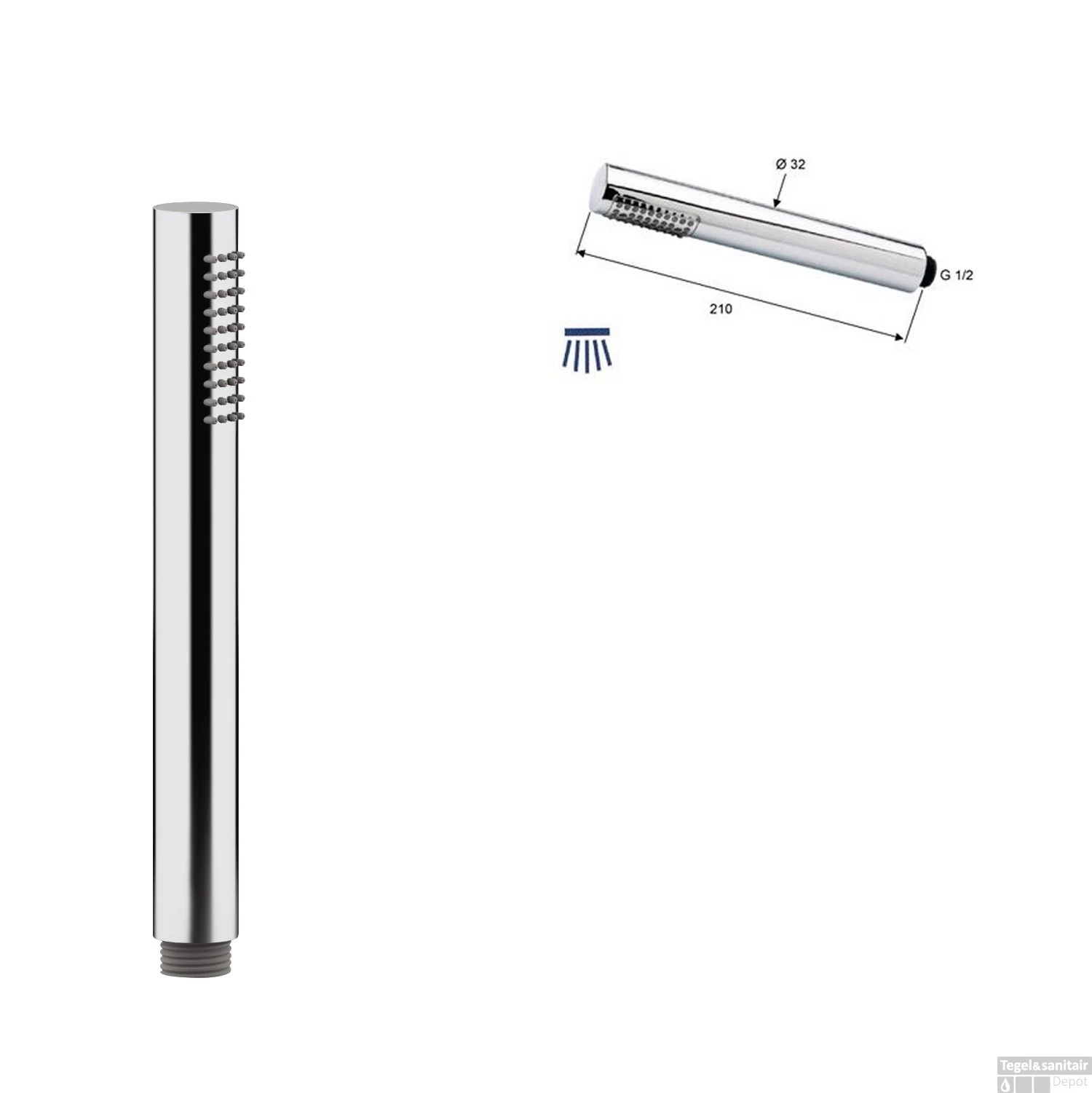 Wiesbaden Inbouw Regendouche Set 05 Caral Square Chroom - Afbeelding 6